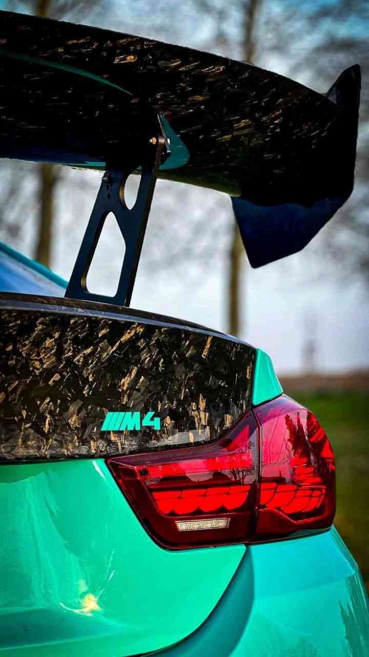 BMW M4 Green Carbon Wallpaper HD - Rear Wing Detail | MirrorLog